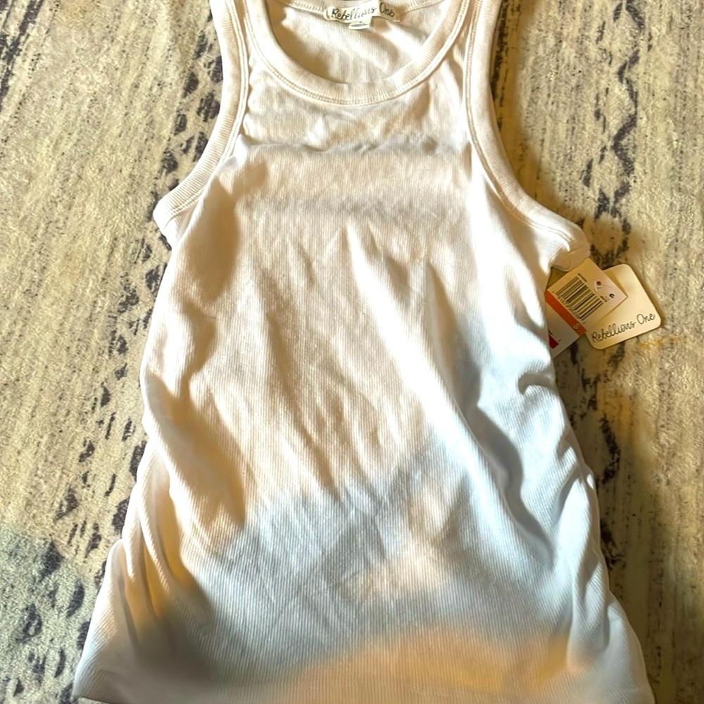 Rebellious ones white tank top  s NWT